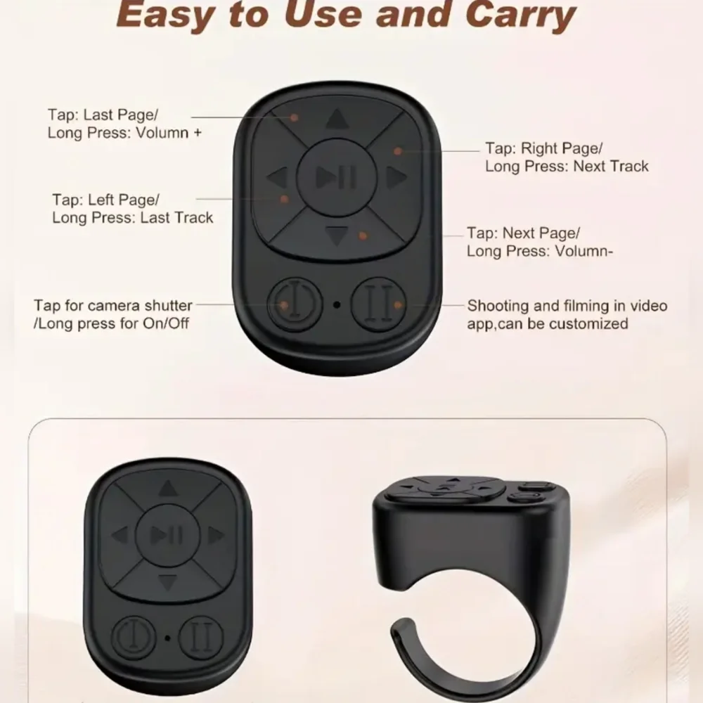 Multifunction rechargeable controller ring, black, NIB